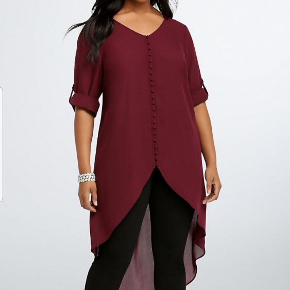 Torrid high low tunic blouse